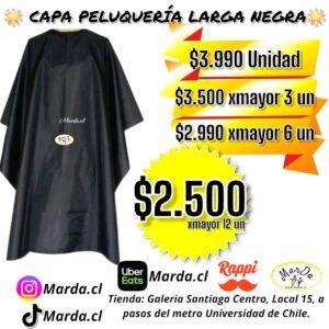 CAPA PELUQUERIA LARGA NEGRA