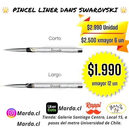 PINCEL LINER DANS SWAROVSKI PARA DIBUJO O DISEÑO (CORTO O LARGO)