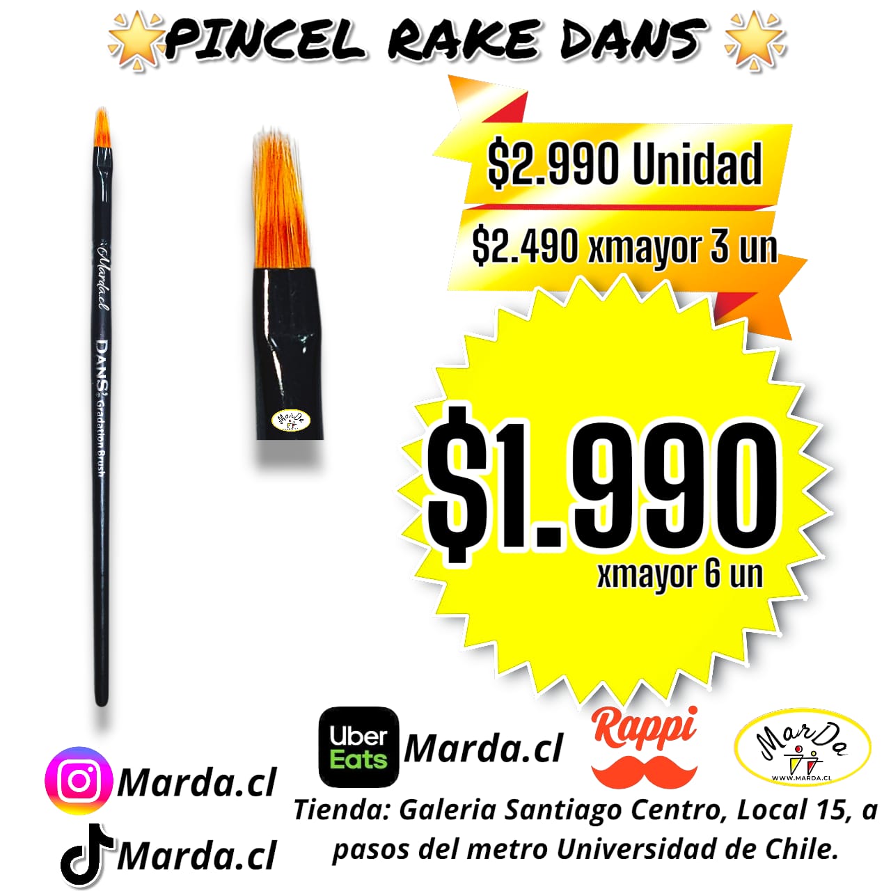 PINCEL RAKE DANS PARA MANICURE DEGRADE
