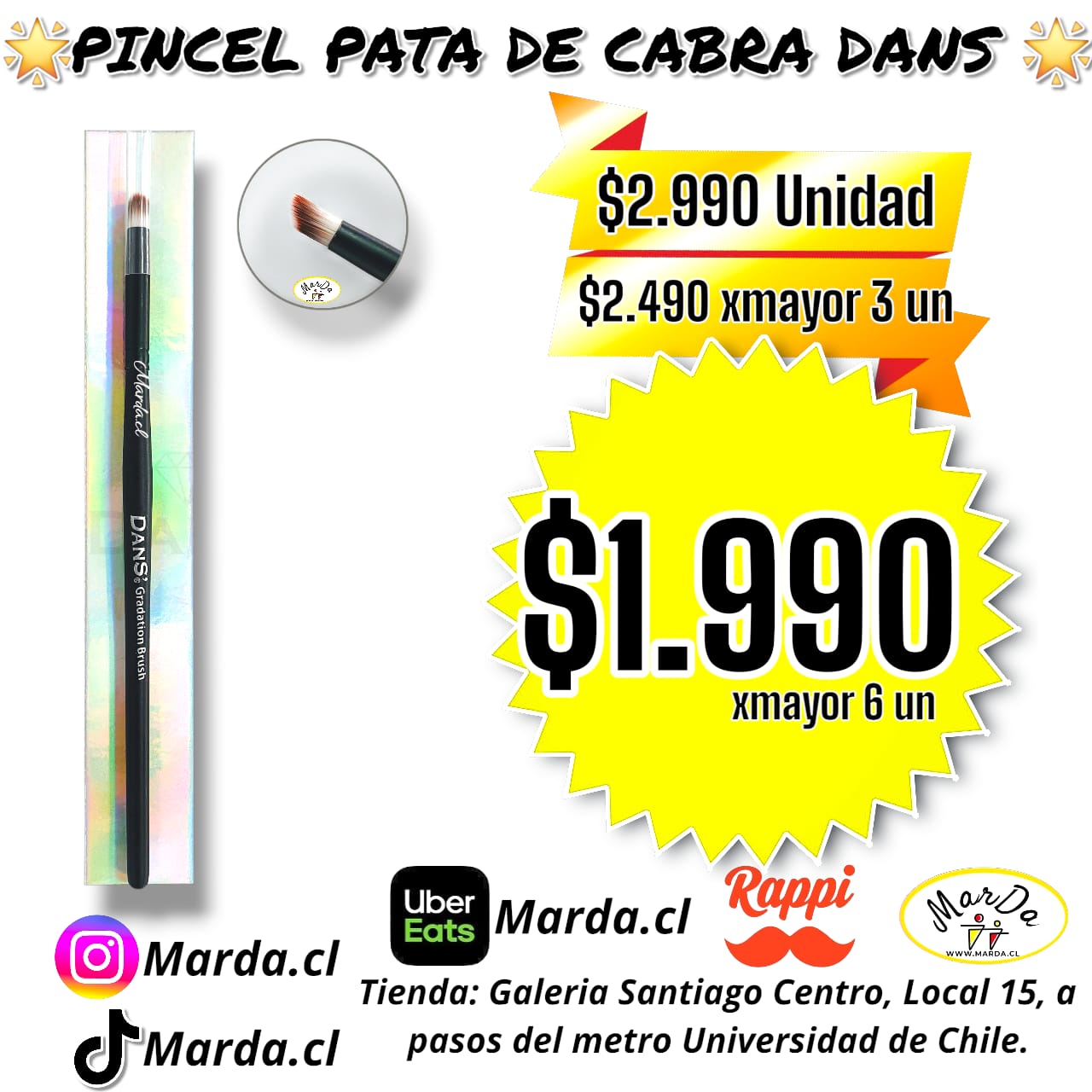 PINCEL PATA DE CABRA PARA UÑAS PARA DEGRADE DANS
