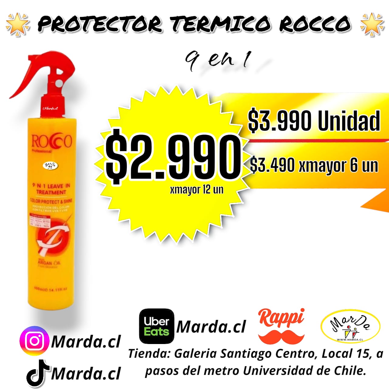 PROTECTOR DE CALOR Y/O TERMICO ARGAN ROCCO EN SPRAY