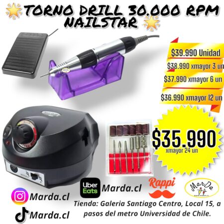TORNO PROFESIONAL 30.000 RPM MESA NAILSTAR DREMEL DRILL