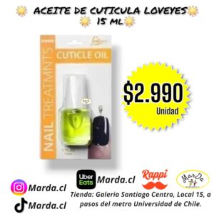 ACEITE DE CUTICULAS LOVEYES 15 ML CON PINCEL
