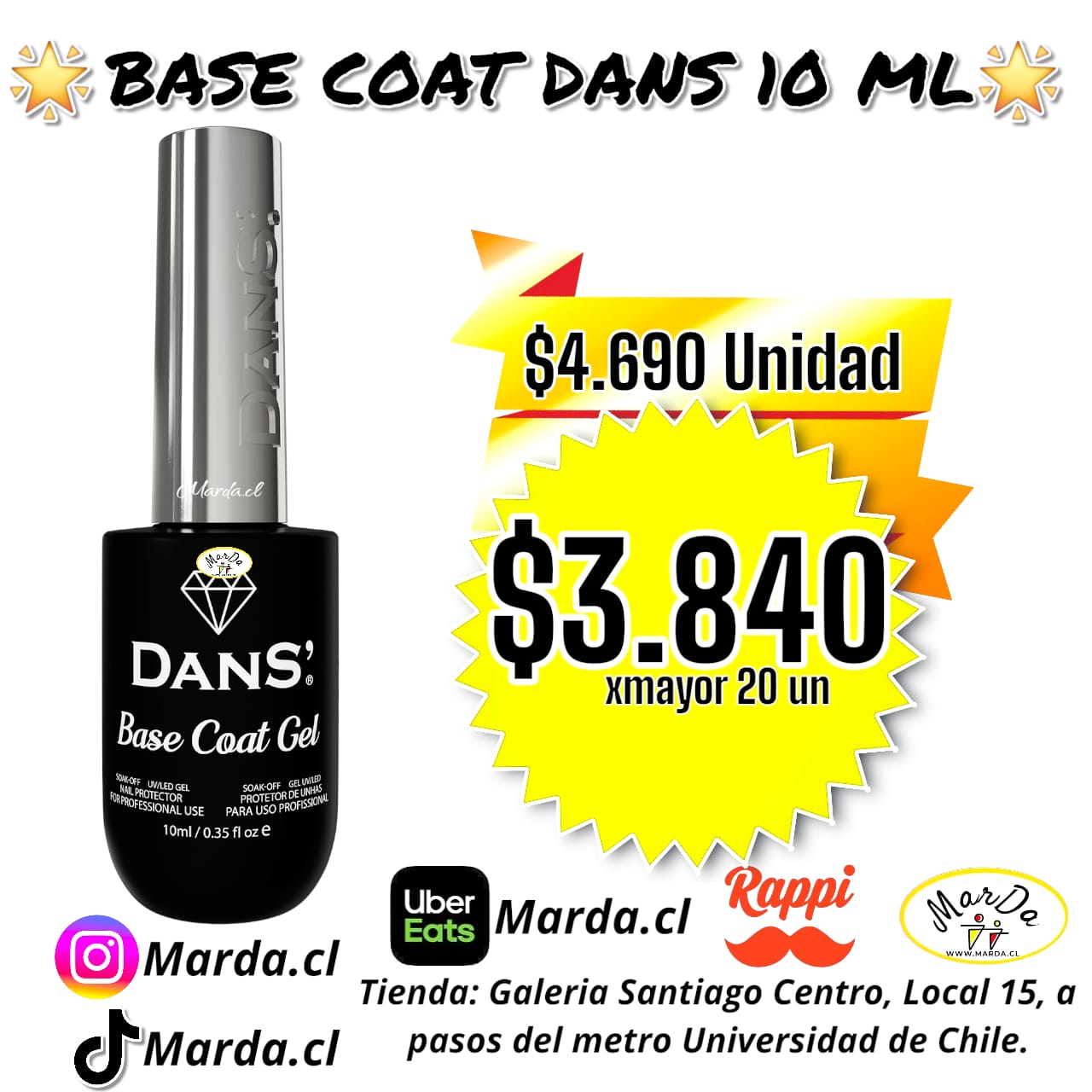 BASE COAT DANS 10 ML