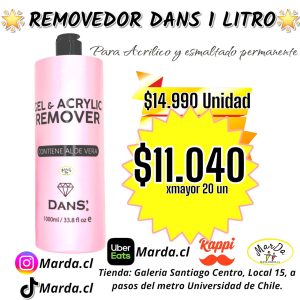 REMOVEDOR DE ACRILICO Y ESMALTE PERMANENTE 1000 ML DANS