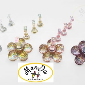 POSA TIPS CON FLOR PARA MANICURE (PRESS ON)
