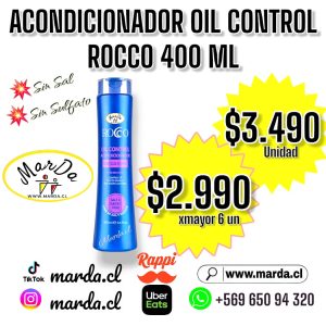 ACONDICIONADOR OIL CONTROL ROCCO SIN SAL NI SULFATO 400 ML