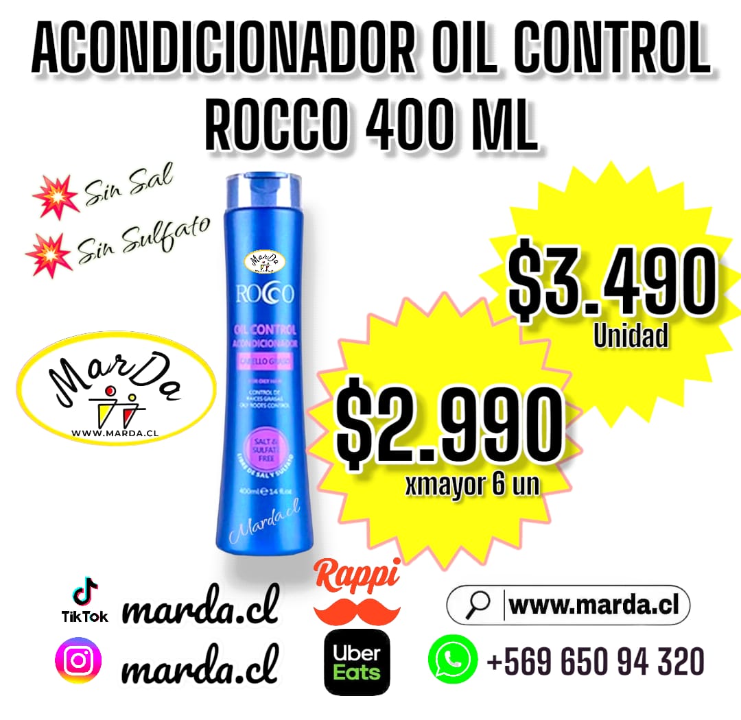 ACONDICIONADOR OIL CONTROL ROCCO SIN SAL NI SULFATO 400 ML