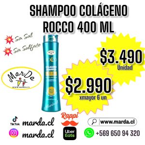 SHAMPOO COLAGENO ROCCO SIN SAL NI SULFATO 400 ML