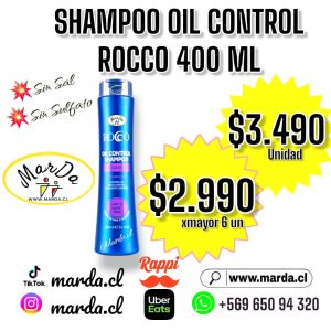 SHAMPOO OIL CONTROL ROCCO SIN SAL NI SULFATO 400 ML