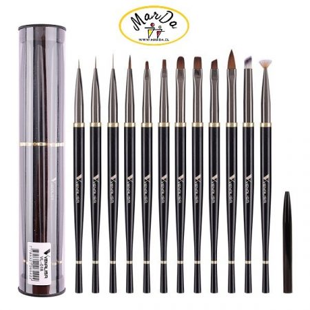 SET 12 PINCELES DE UÑAS VENALISA PARA MANICURE