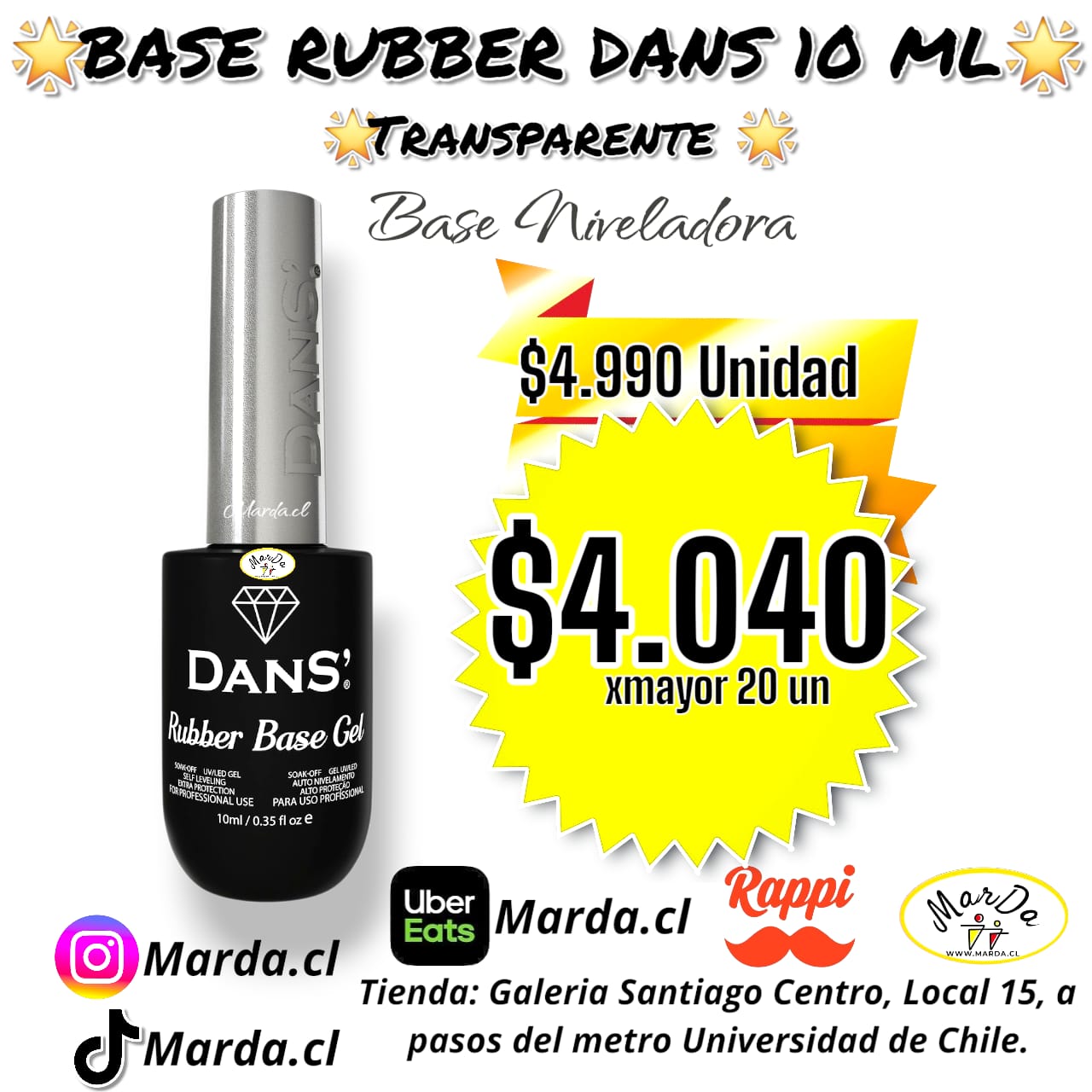 BASE RUBBER DANS 10 ML TRANSPARENTE