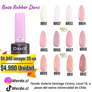BASE RUBBER DANS 10 ML COLOR A ELECCION