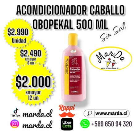 ACONDICIONADOR CABALLO CON KERATINA Y BIOTINA SIN SAL OBOPEKAL 500 ML