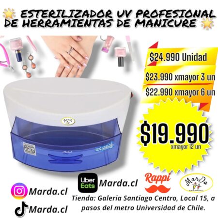 ESTERILIZADOR UV PROFESIONAL DE HERRAMIENTAS DE MANICURE 3LT