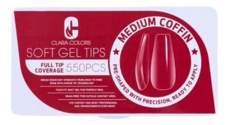 550 TIPS SOFT GEL MEDIUM COFFIN CLARA COLORS