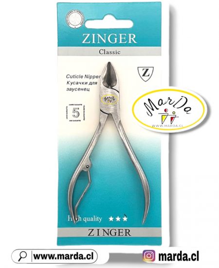 ALICATE CORTACUTICULA PROFESIONAL ZINGER PLATEADO MEDIANO