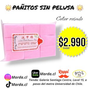 TOALLAS DE PAPEL PAÑITOS SIN PELUSA PARA UÑAS ALMOHADILLA COLOR ROSADO