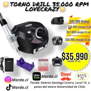TORNO PROFESIONAL 35.000 RPM LOVECRAZY DREMEL MANICURE PEDICURE