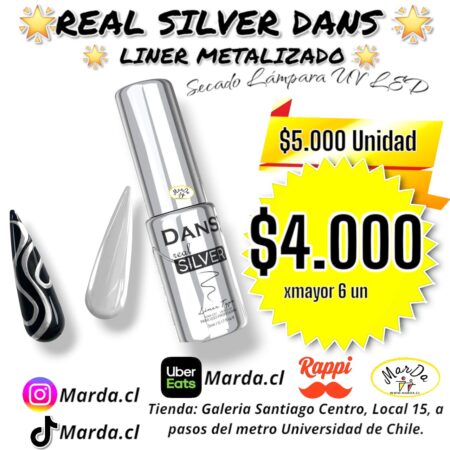REAL SILVER DANS GEL LINER METALIZADO EFECTO ESPEJO