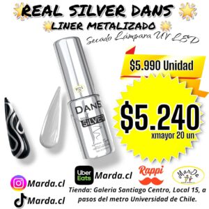 REAL SILVER DANS GEL LINER METALIZADO EFECTO ESPEJO