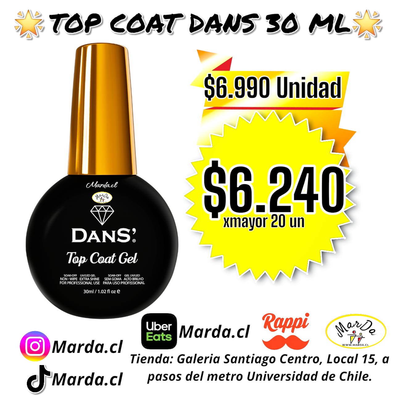 TOP COAT NO WIPE DANS 30 ML