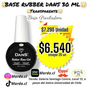 BASE RUBBER DANS 30 ML TRANSPARENTE