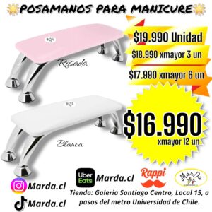 ALMOHADILLA PARA MANICURE PEDICURE POSAMANOS CUERINA METAL