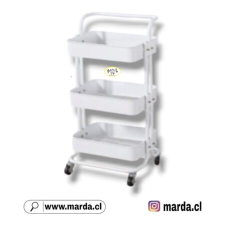 CARRITO AYUDANTE PARA TINTURA, PELUQUERIA Y BARBER COLOR BLANCO