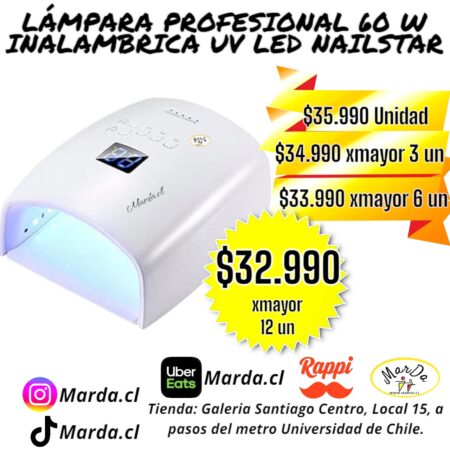 LAMPARA PROFESIONAL INALAMBRICA RECARGABLE 60W NAILSTAR