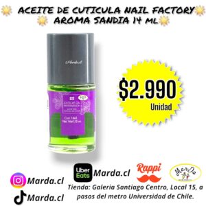 ACEITE DE CUTICULAS NAIL FACTORY AROMA SANDIA 14 ML