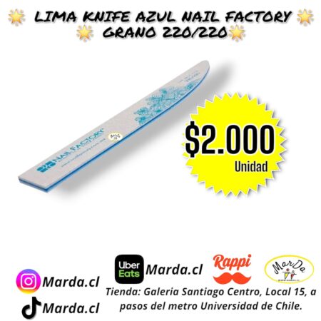 LIMA KNIFE AZUL NAIL FACTORY GRANO 220/220