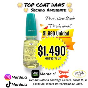 TOP COAT DANS 10 ML PARA ESMALTE TRADICIONAL