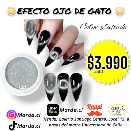 EFECTO OJO DE GATO COLOR PLATEADO