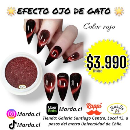 EFECTO OJO DE GATO COLOR ROJO