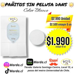 TOALLAS DE PAPEL PAÑITOS SIN PELUSA PARA UÑAS ALMOHADILLA COLOR BLANCO DANS