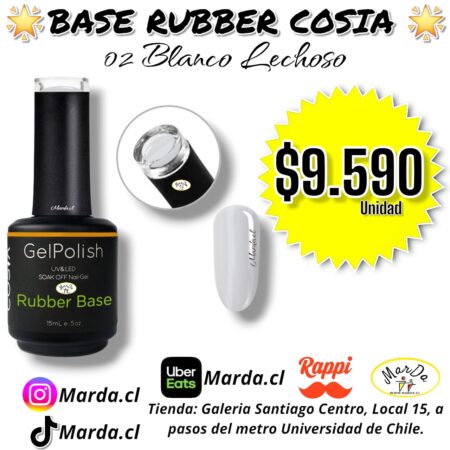 BASE RUBBER COSIA 02 BLANCO LECHOSO 15 ML
