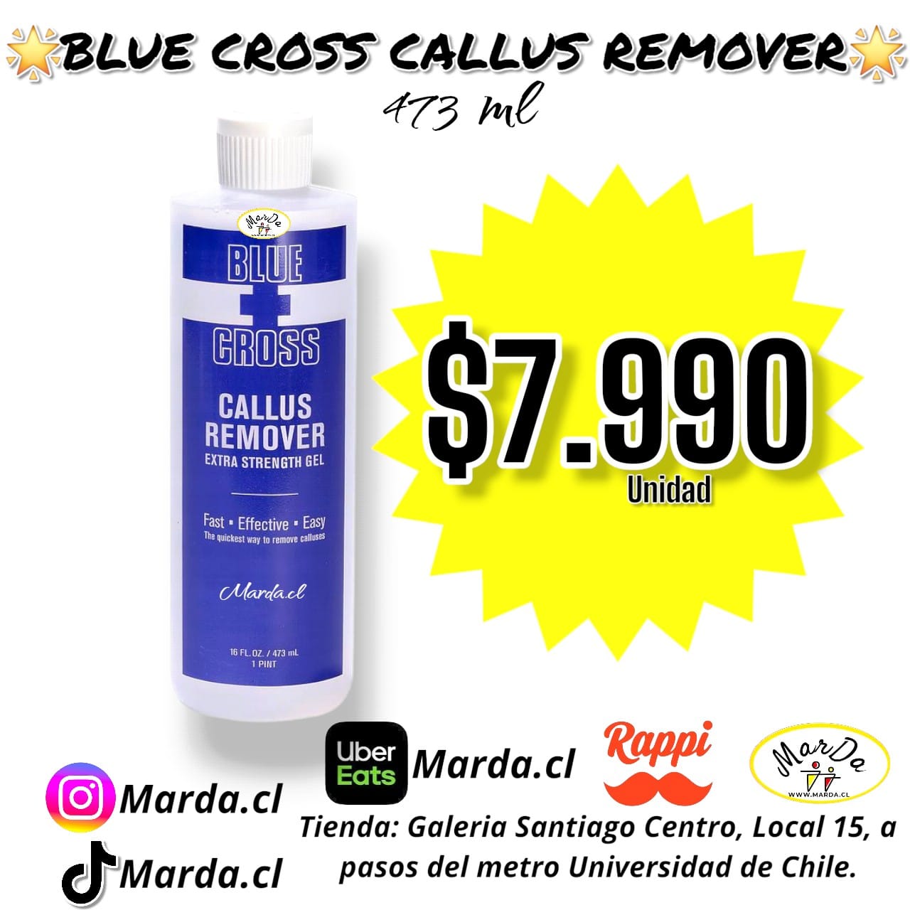 CALLUS REMOVER / REMOVEDOR DE CALLOS BLUE CROSS 473 ML