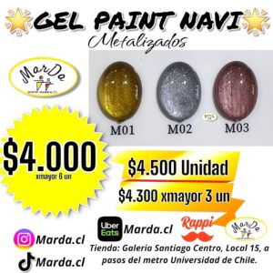 GEL PAINT NAVI METALIZADOS COLOR A ELECCION