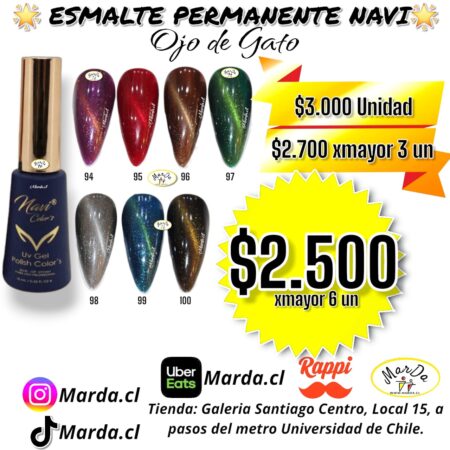 ESMALTE PERMANENTE NAVI OJO DE GATO A ELECCION POR MAYOR O UNIDAD