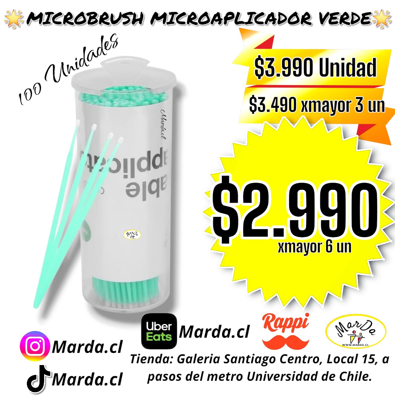 MICROBRUSH MICROAPLICADOR VERDE