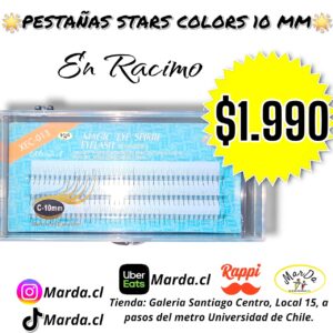 PESTAÑAS POSTIZAS RACIMO STARS COLORS 10 MM