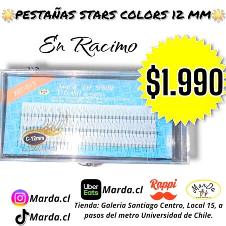 PESTAÑAS POSTIZAS RACIMO STARS COLORS 12 MM