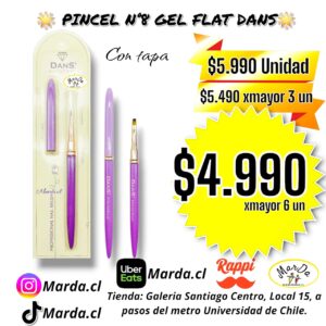 PINCEL 8 GEL FLAT DANS CON TAPA PURPLE