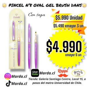 PINCEL 8 OVAL GEL BRUSH DANS CON TAPA PURPLE