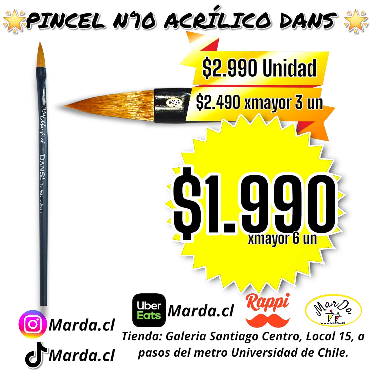 PINCEL ACRILICO N°10 DANS