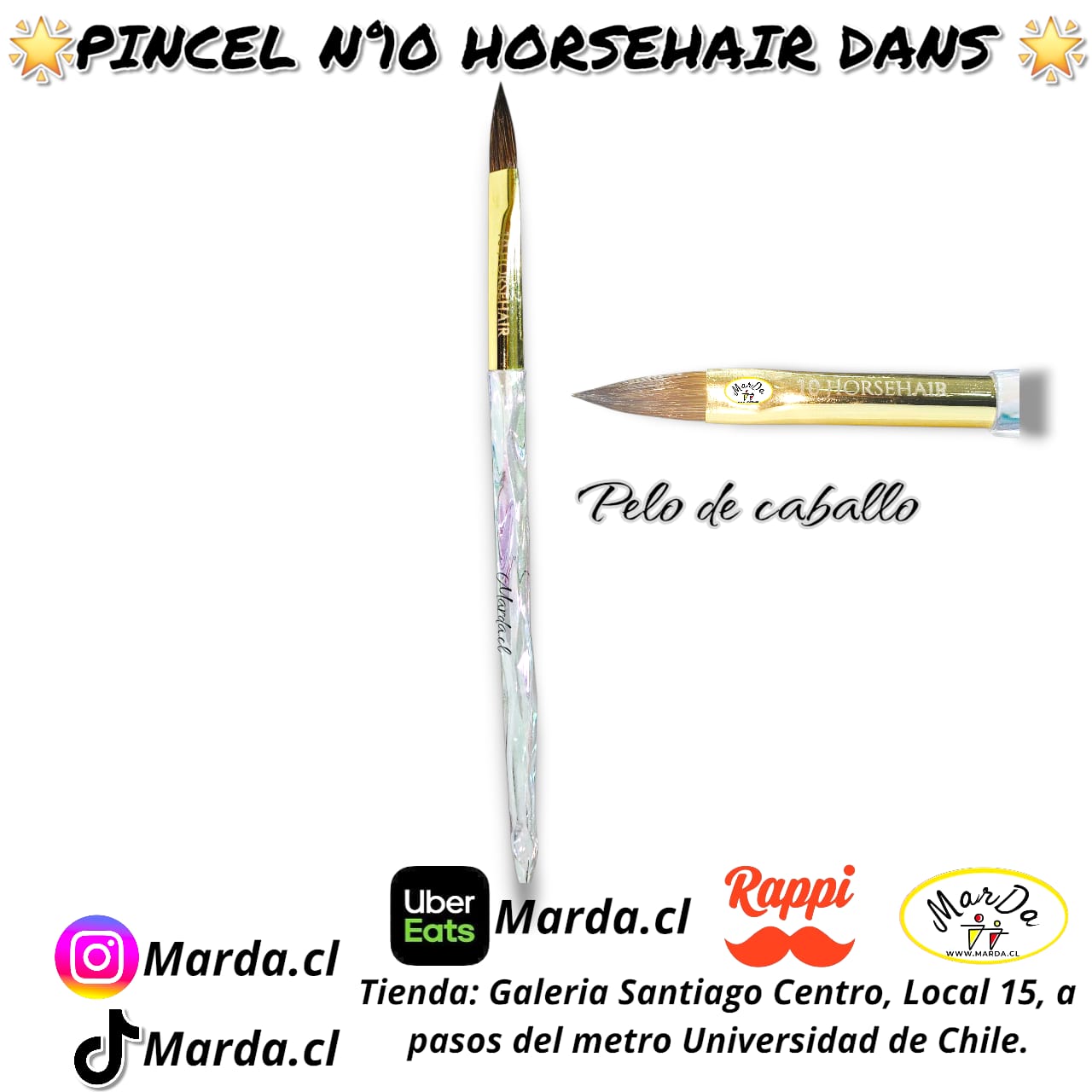 PINCEL ACRILICO N°10 HORSEHAIR DANS PELO DE CABALLO - Imagen 2