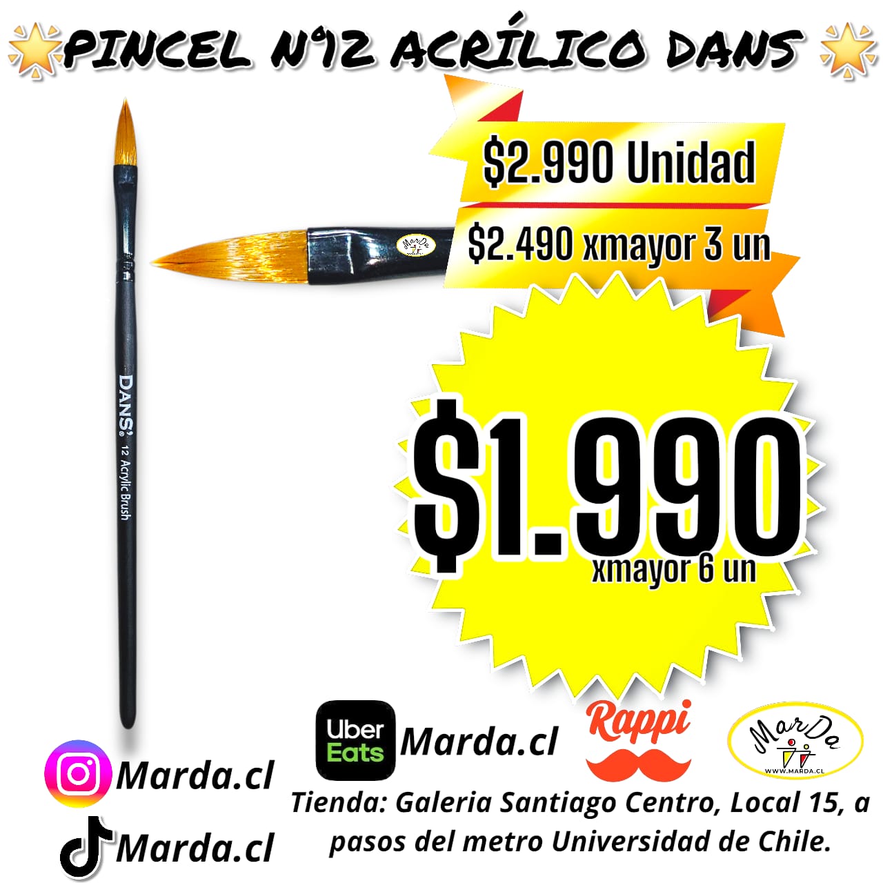 PINCEL ACRILICO N°12 DANS