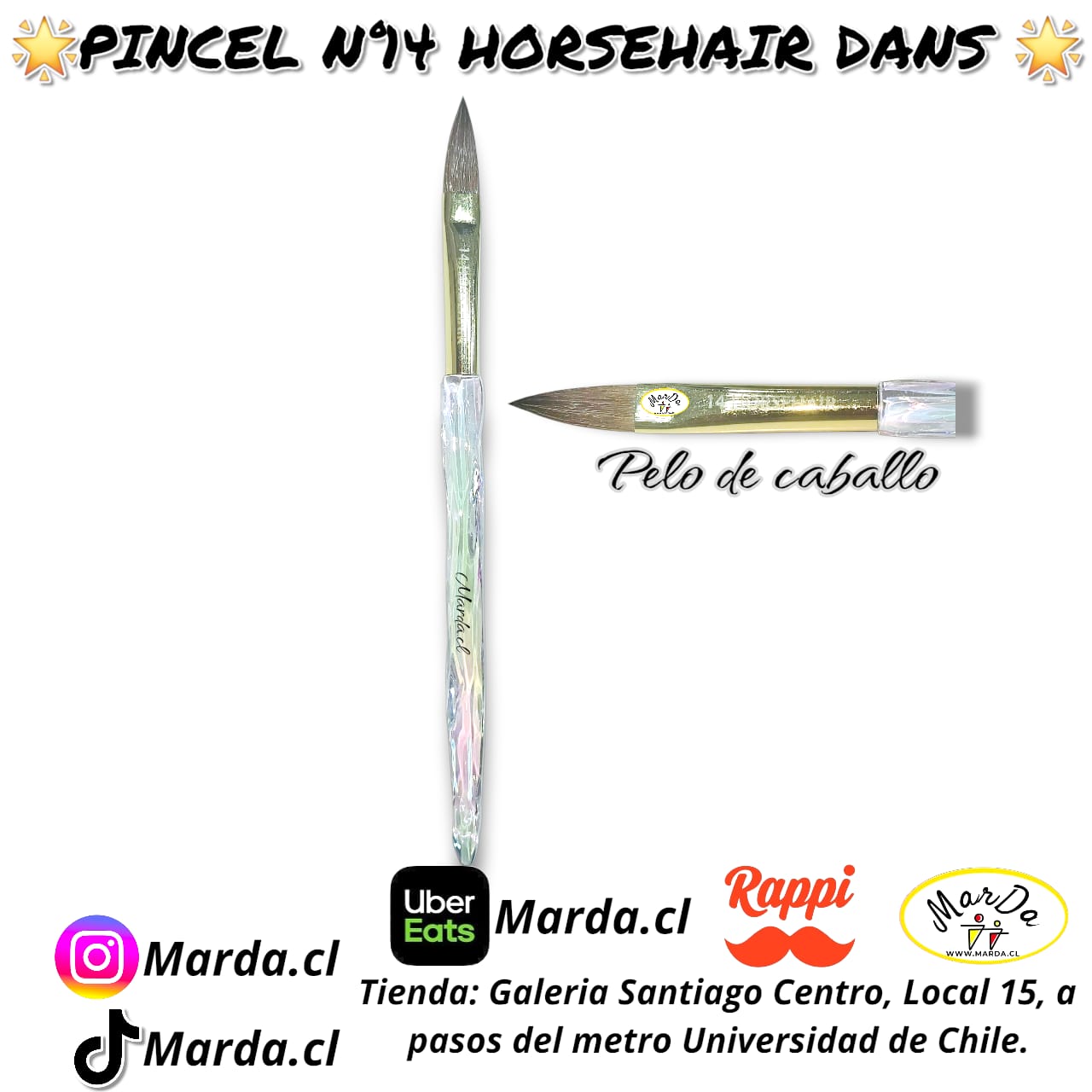PINCEL ACRILICO N°14 HORSEHAIR DANS PELO DE CABALLO - Imagen 2