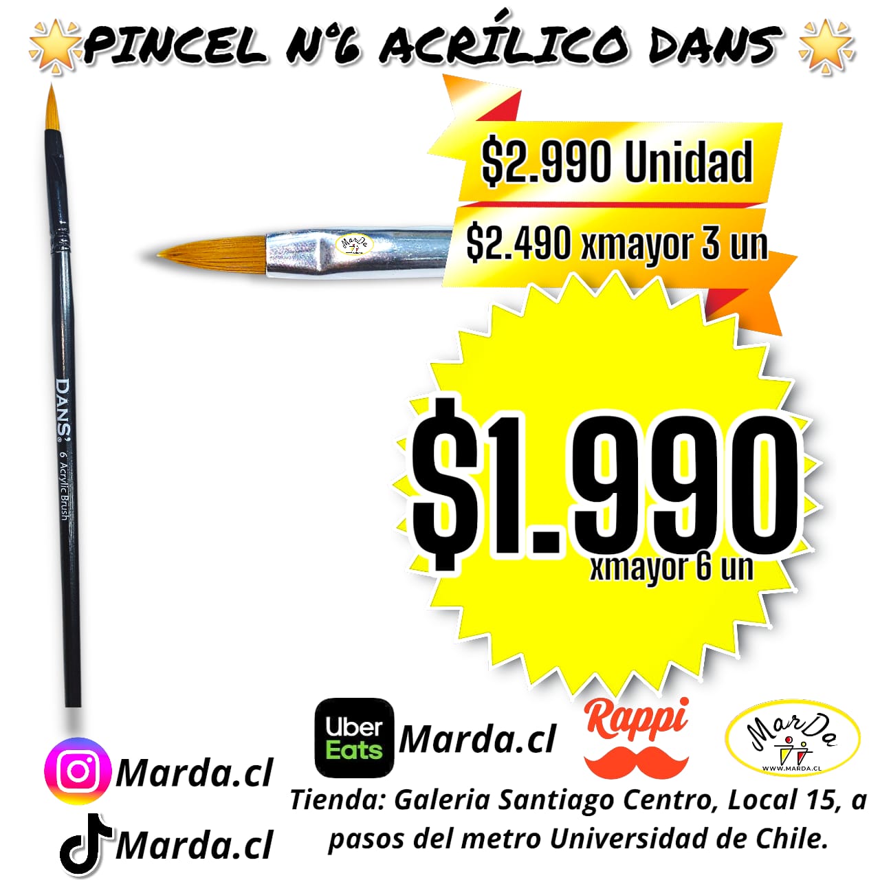 PINCEL ACRILICO N°6 DANS